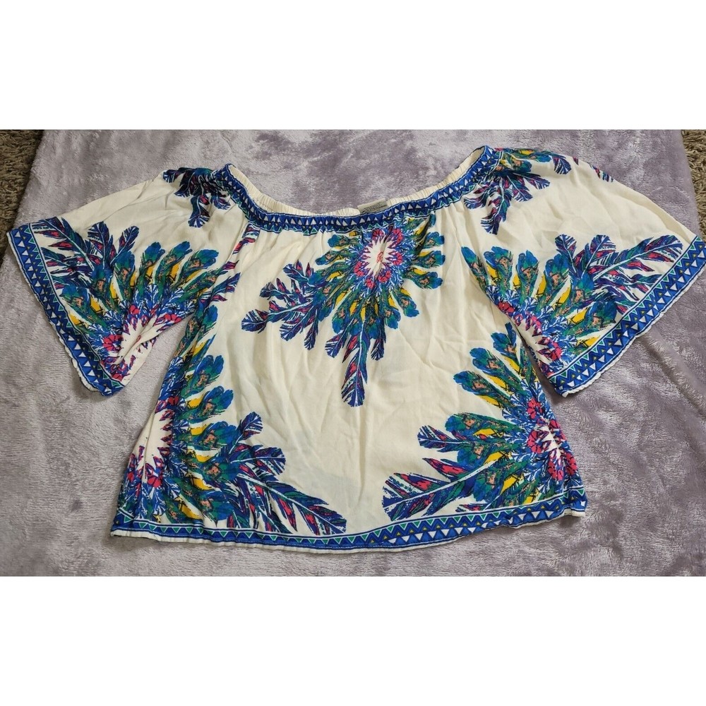 Flying Tomato Women's BoHo Off Shoulder Shirt Size XS 100% rayon